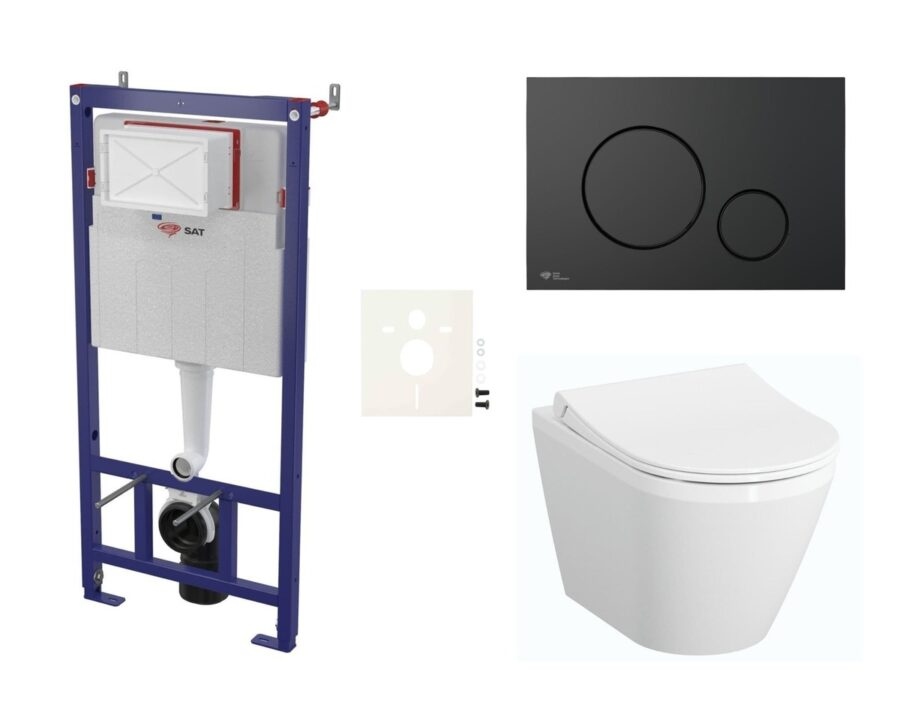 Cenově zvýhodněný závěsný WC set SAT do lehkých stěn / předstěnová montáž+ WC Vitra Integra SIKOSSINTRESU68K